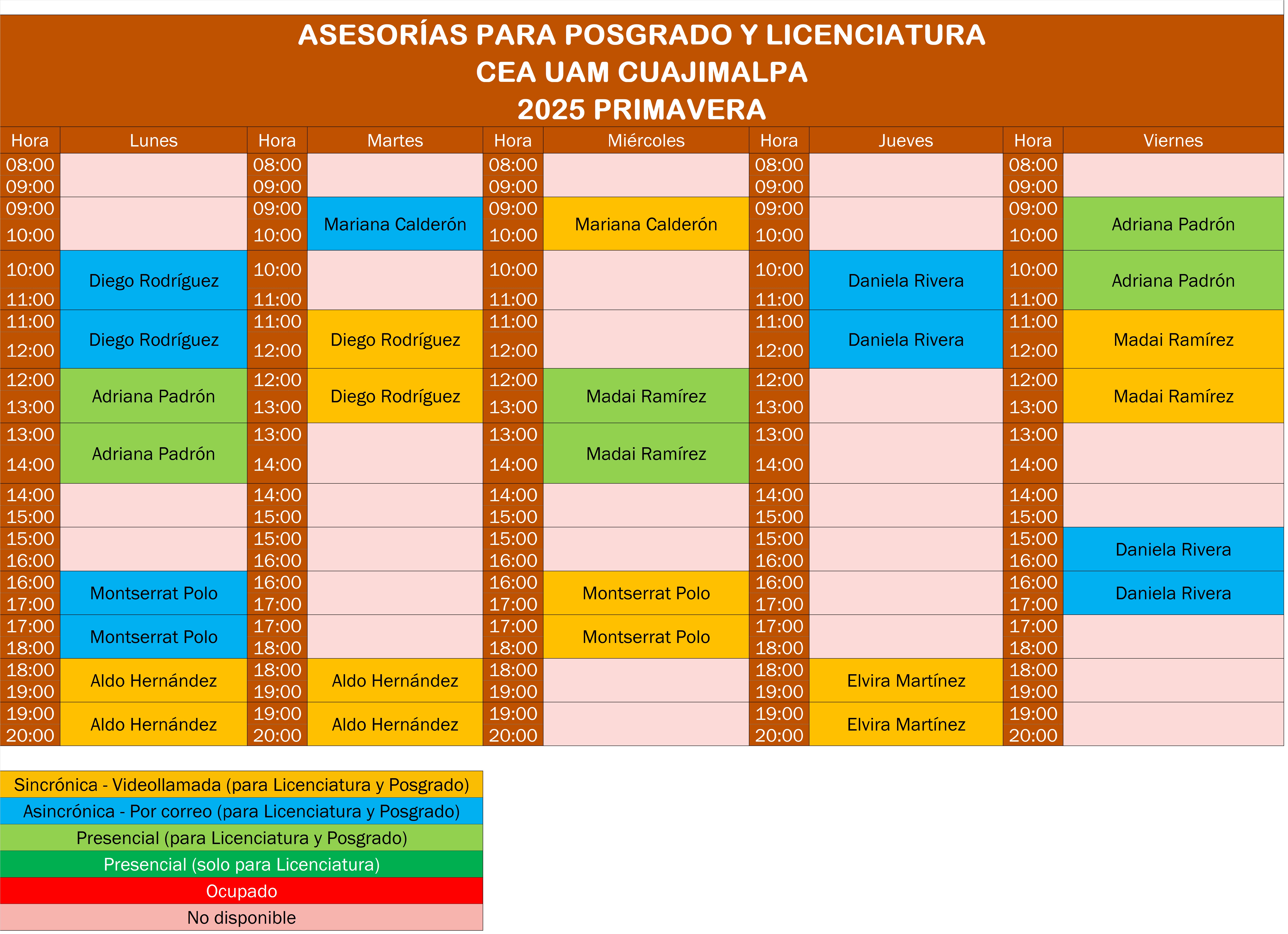 Horarios 25I