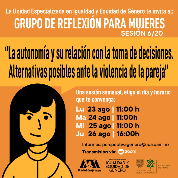 Cartel grupo de reflexión para mujeres