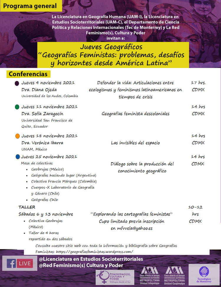 Cartel Geografías feministas