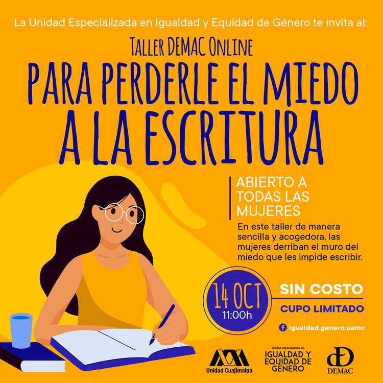 Cartel Taller miedo a la escritura