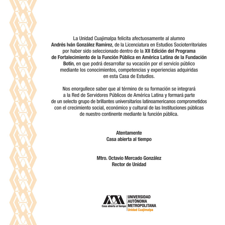 Cartel Felicitación Andrés