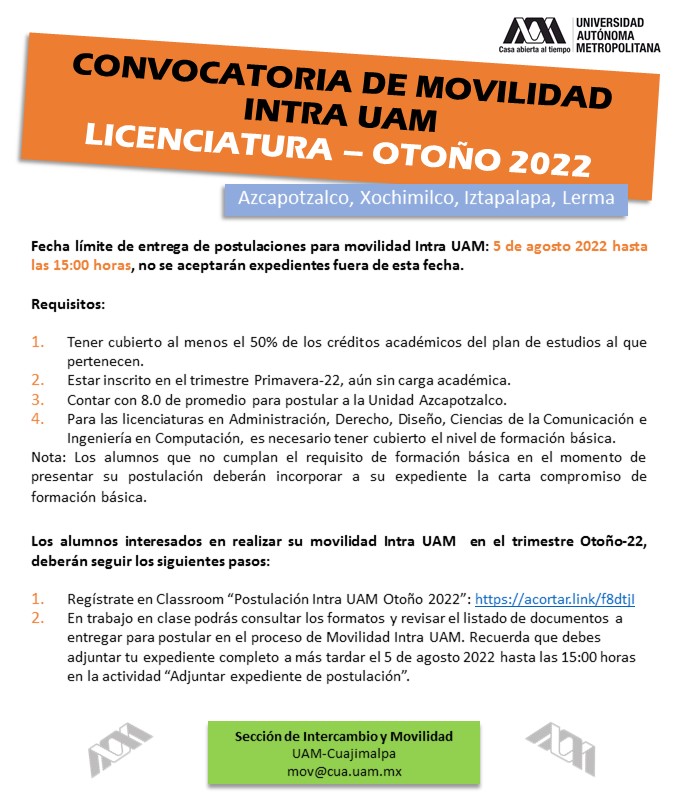 Convocatoria movilidad