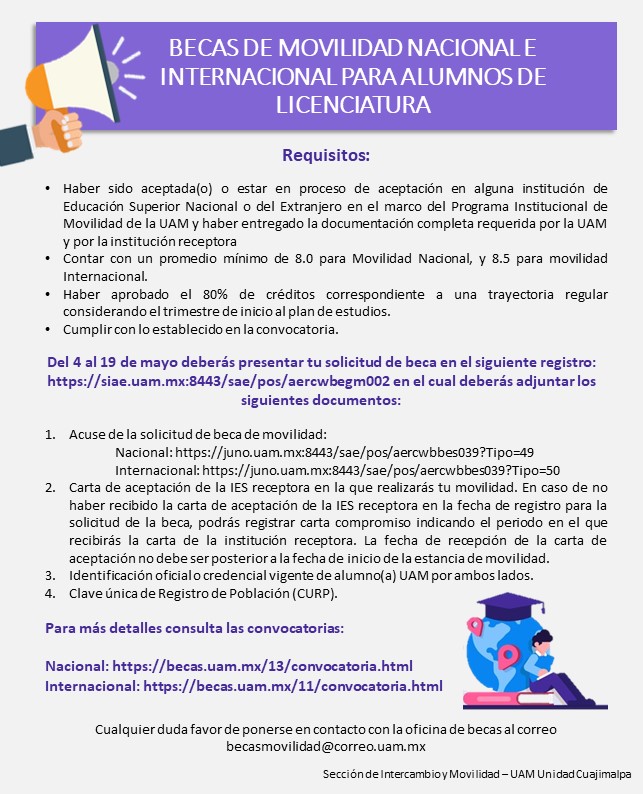 Becas de movilidad cartel