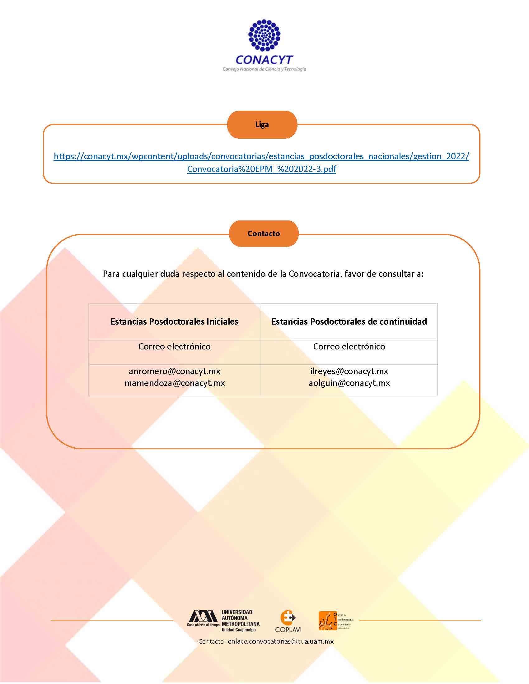 Convocatoria Estancias Posdoctorales Página 3