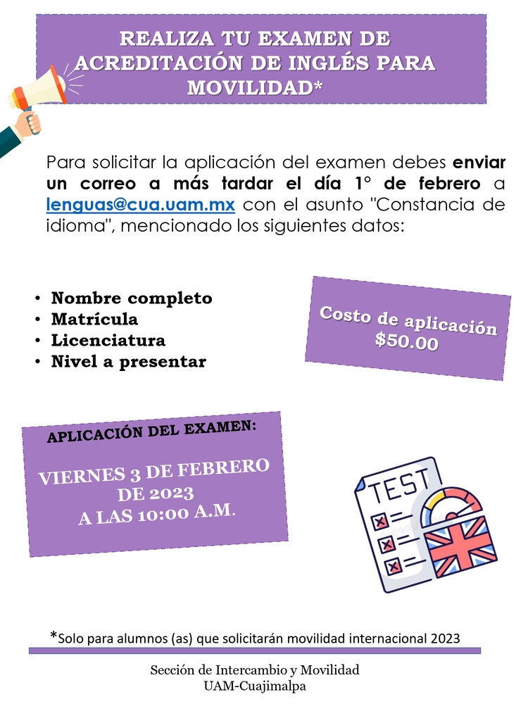 Examen acreditación Inglés