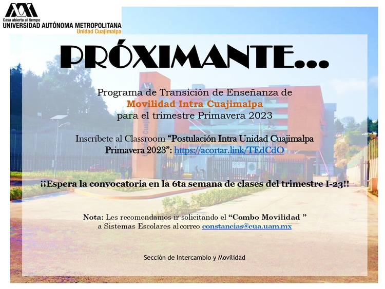 Próxima convocatoria
