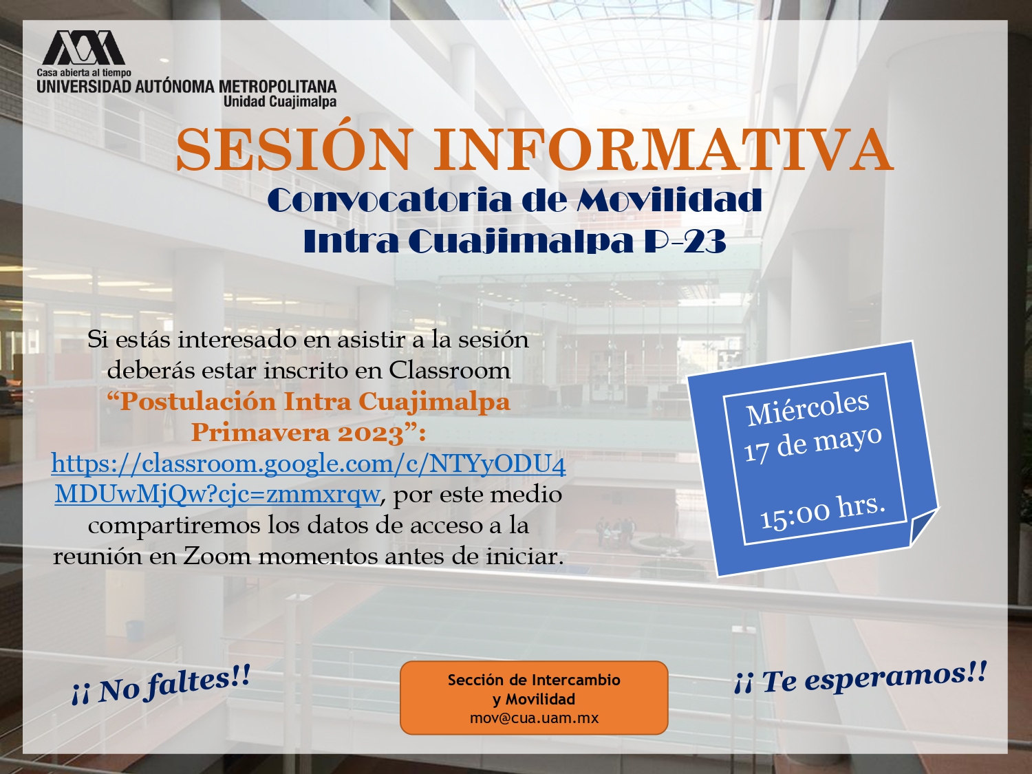Sesión informativa Intra Cuajimalpa 23P