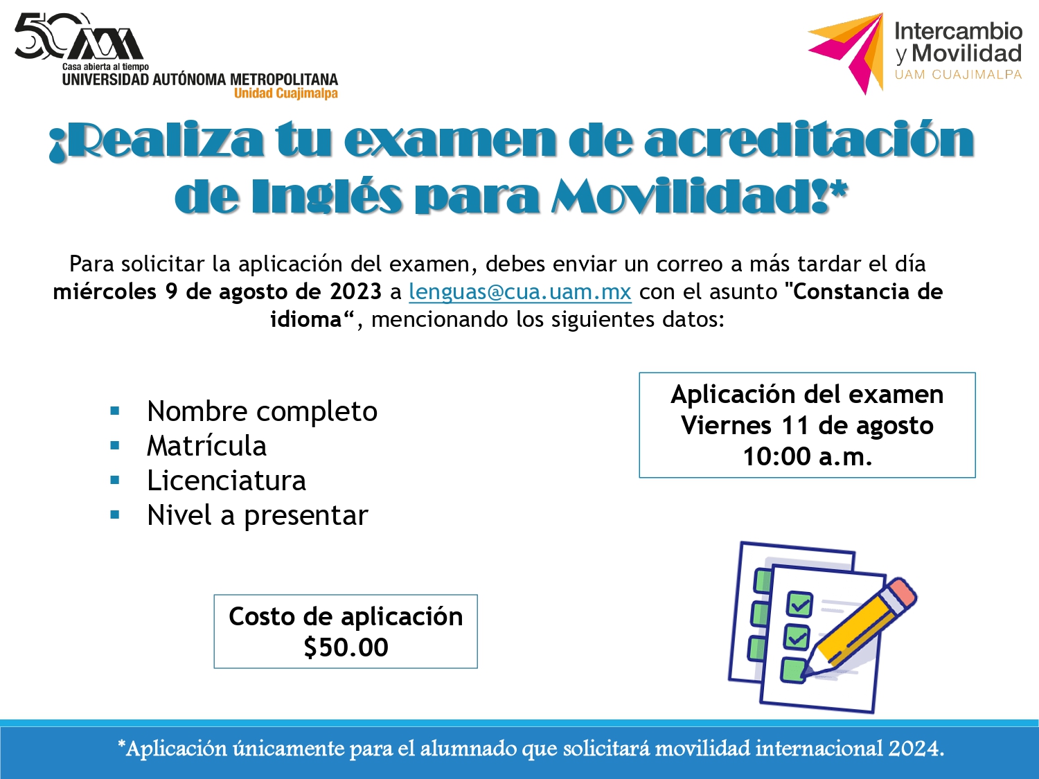 Examen acreditación inglés