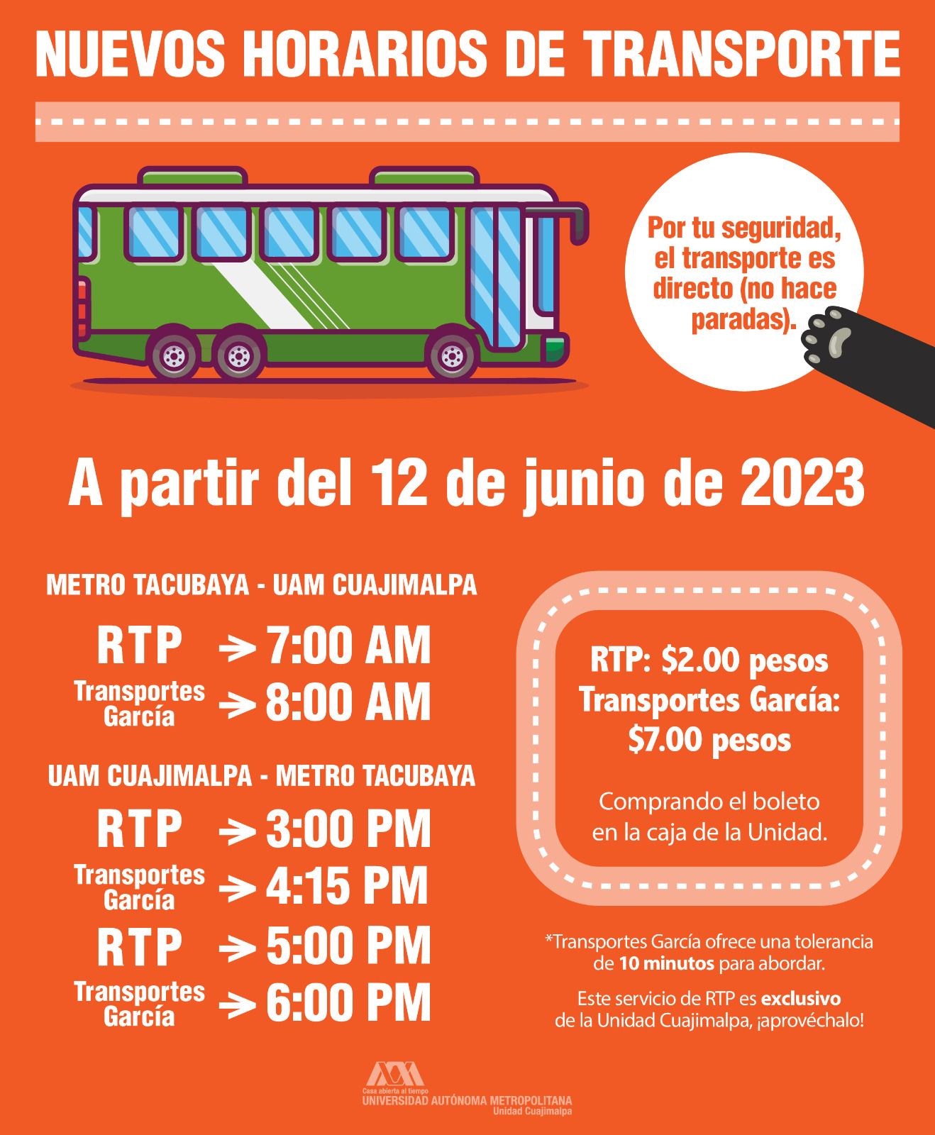 Transporte horarios Flyer