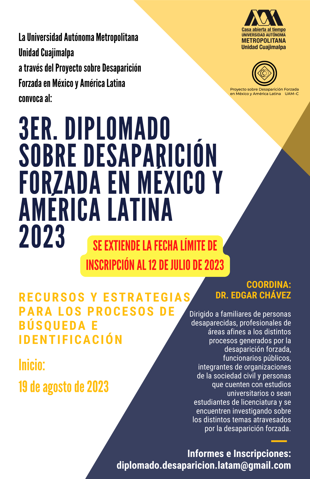 3er. Diplomado sobre desaparición forzada en México y América latina 2023