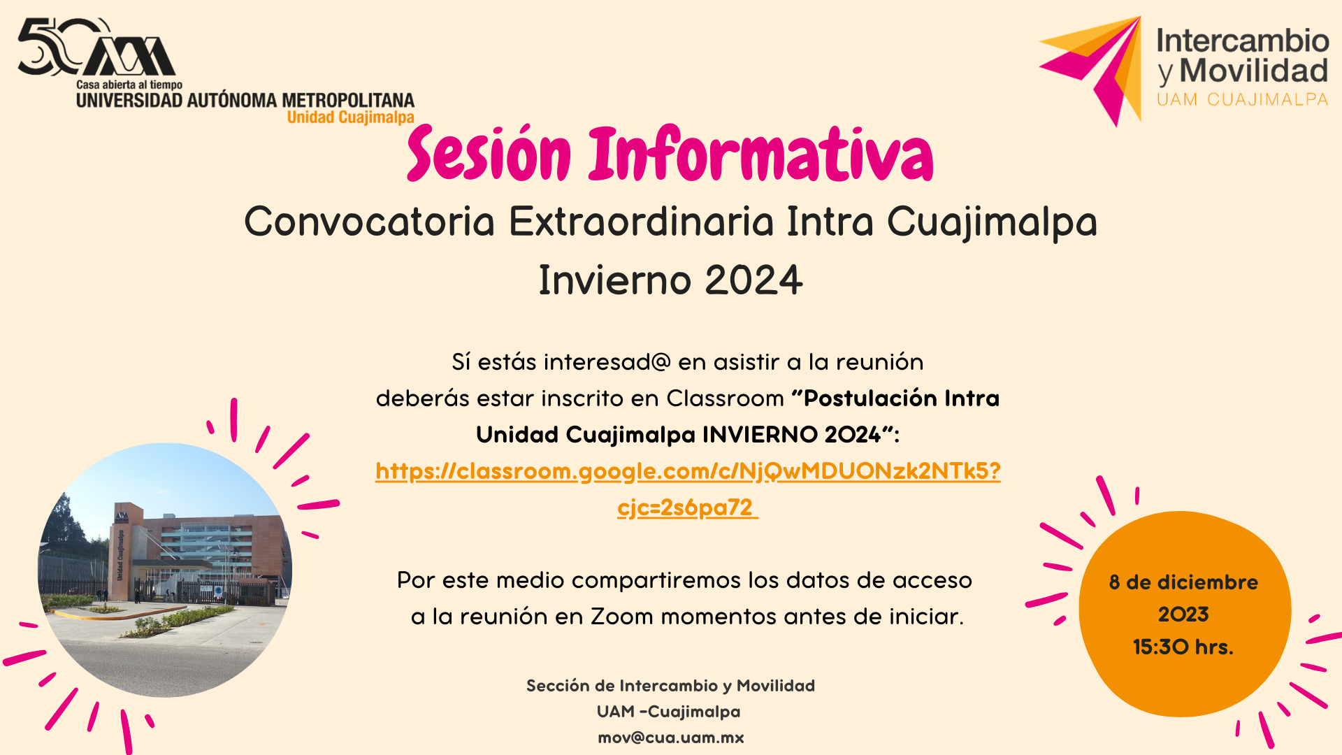 Sesión informativa movilidad intraCua