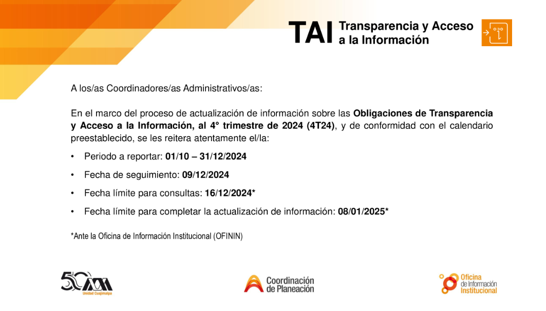 Obligaciones de Transparencia y Acceso a la Información - 4T24