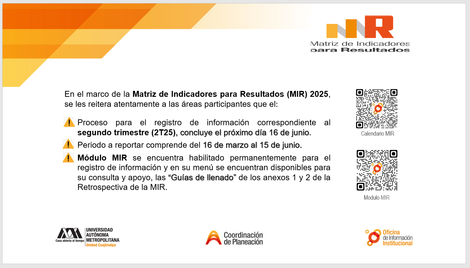 Seguimiento MIR - 2T25