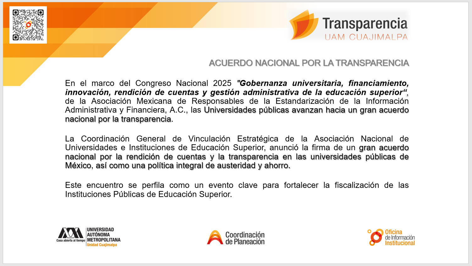 Acuerdo Nacional de Transparencia - AMEREIAF