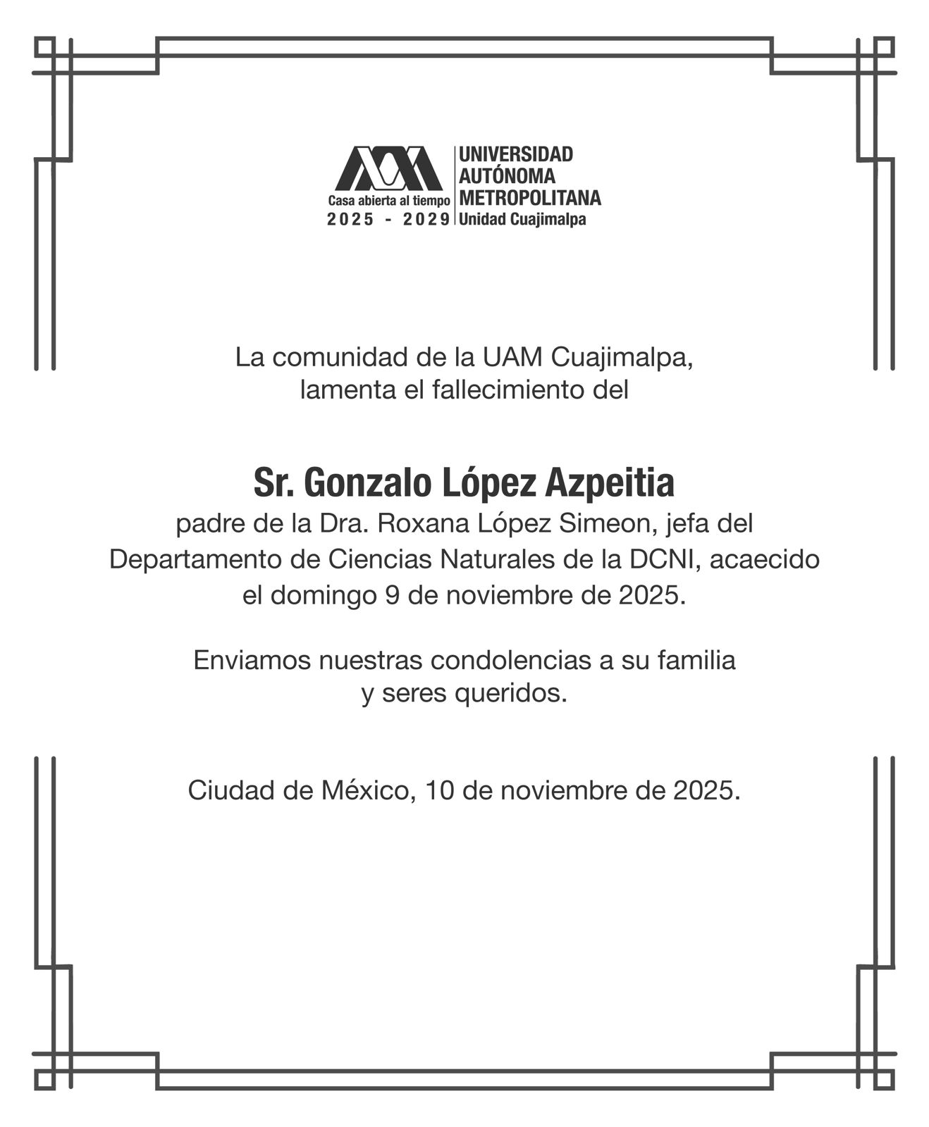 Sr. Gonzalo López Azpeitia